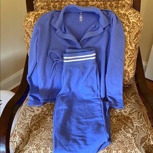 Blue Lounge Set with Striped Waistband